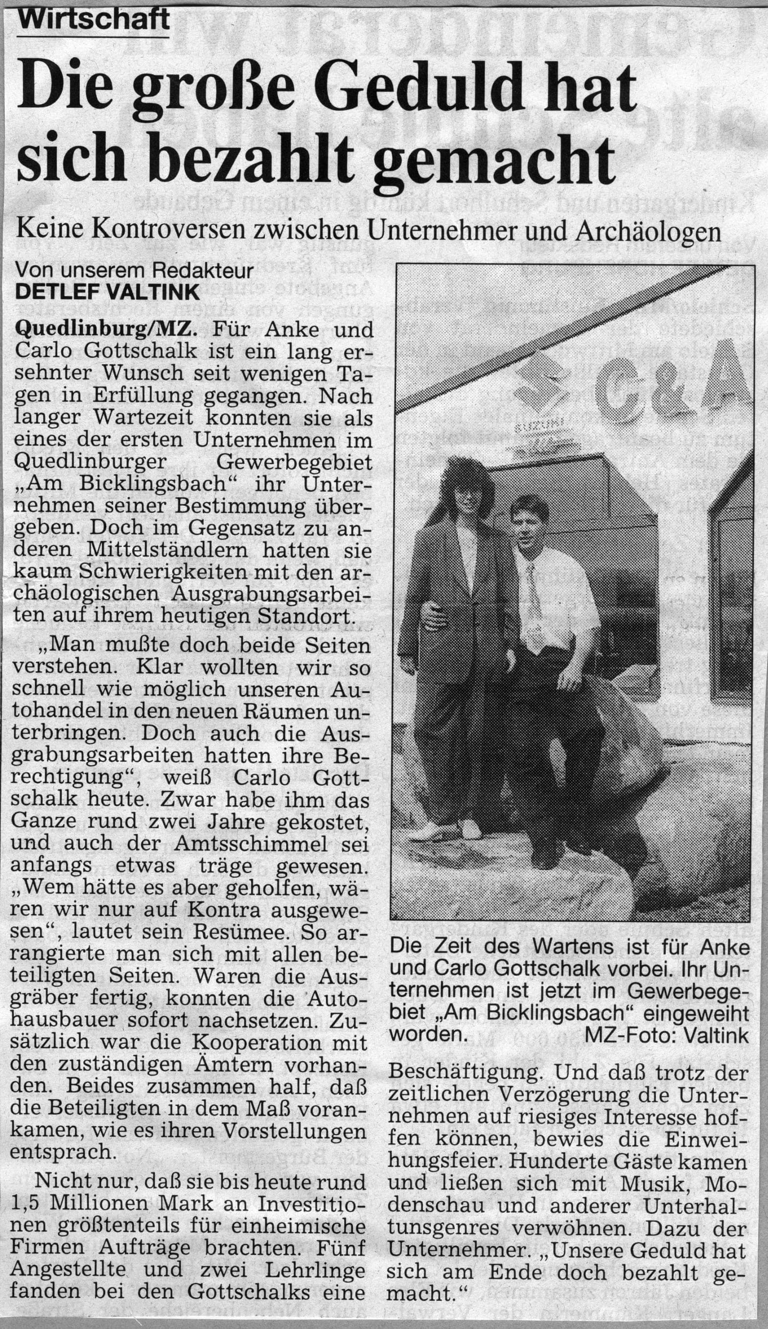 Ein neuer Schritt ins Gewerbegebiet — 1995